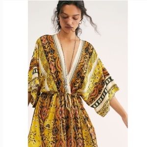 FREE PEOPLE romper shorts “Mixed Emotions” NEW NWT crossover front, deep V neck